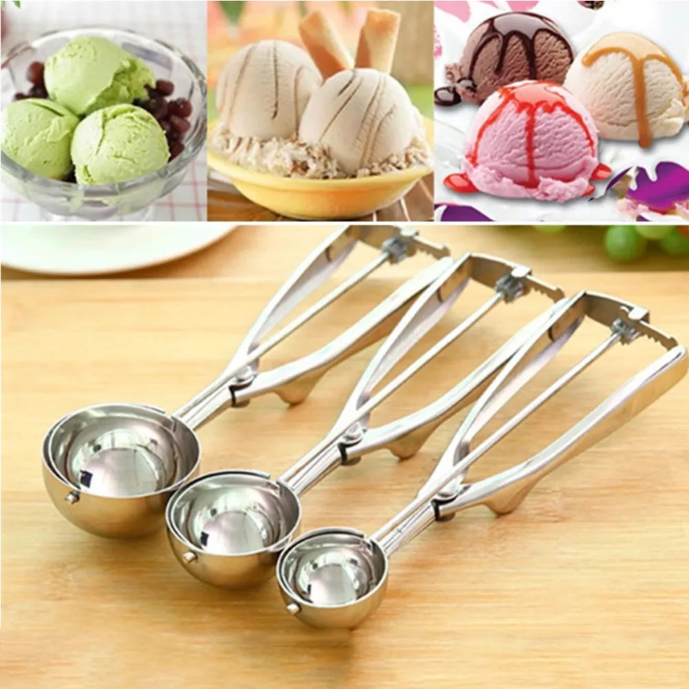 1Pc New Ice Cream tools high quality Stainless Steel Multifunction Spring Handle fruit Potato Kitchen Fruit platter tool 4/5/6cm | Дом и сад