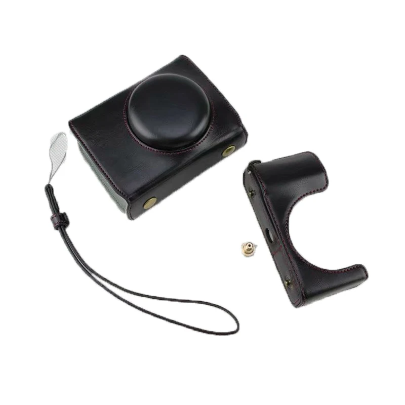 Роскошный чехол для камеры из искусственной кожи для FUjifilm XF10 FUJI X-F10 чехол для камеры с ремешком черный, кофейный, коричневый Роскошный чехол для камеры из искусственной кожи для FUjifilm XF10 FUJI X-F10 чехол для камеры с ремешком черный, кофейный, коричневый