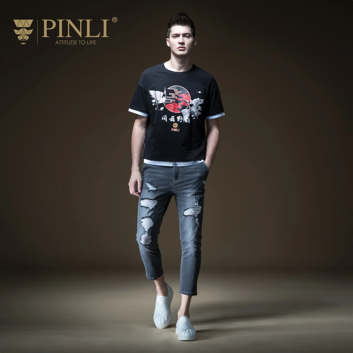 Мужские джинсы Pinli летние ковбойские штаны с дырками 2019 | Мужская одежда
