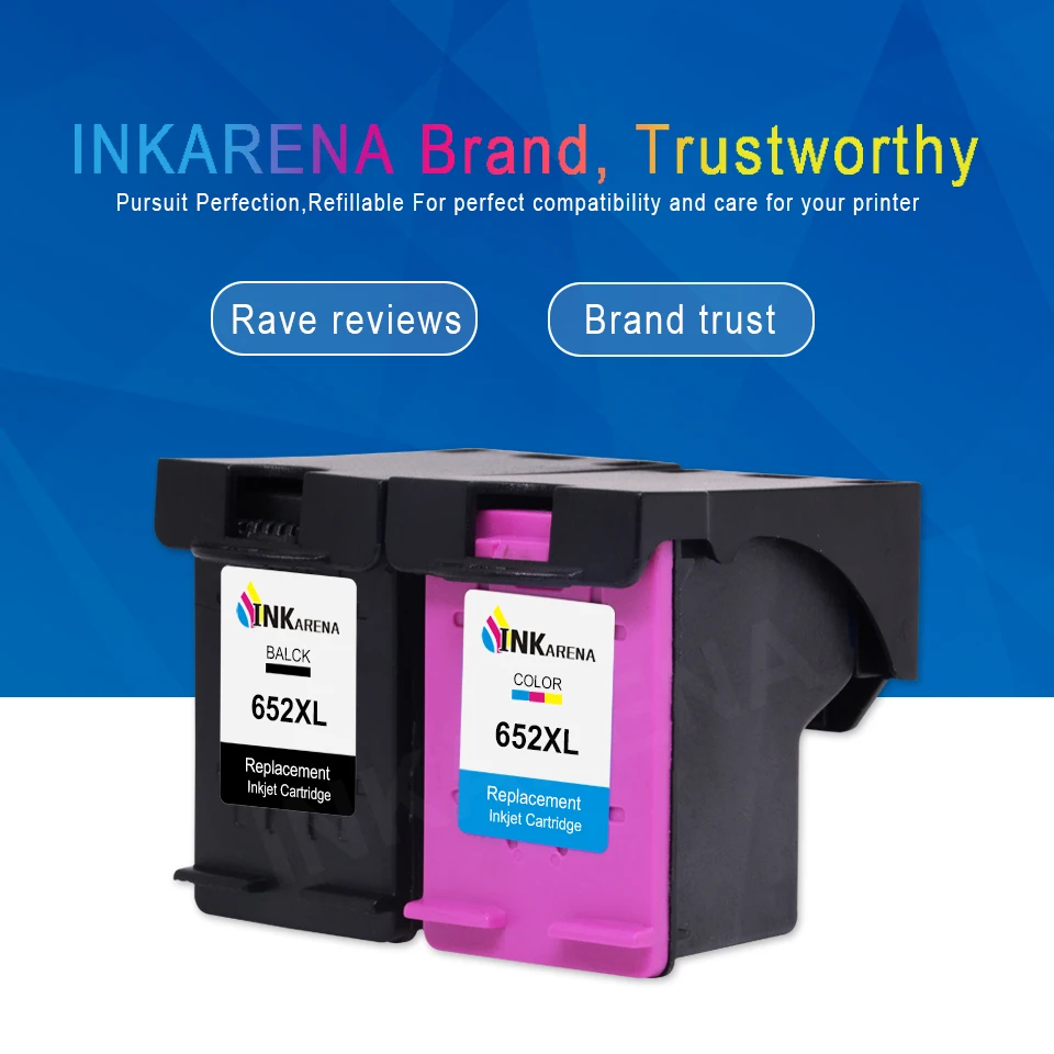 INKARENA переработанный чернильный картридж Замена для HP652 652XL с чернилами hp DeskJet 1115 2135 3635 3775 3785 3835 4535 4675 струйный принтер