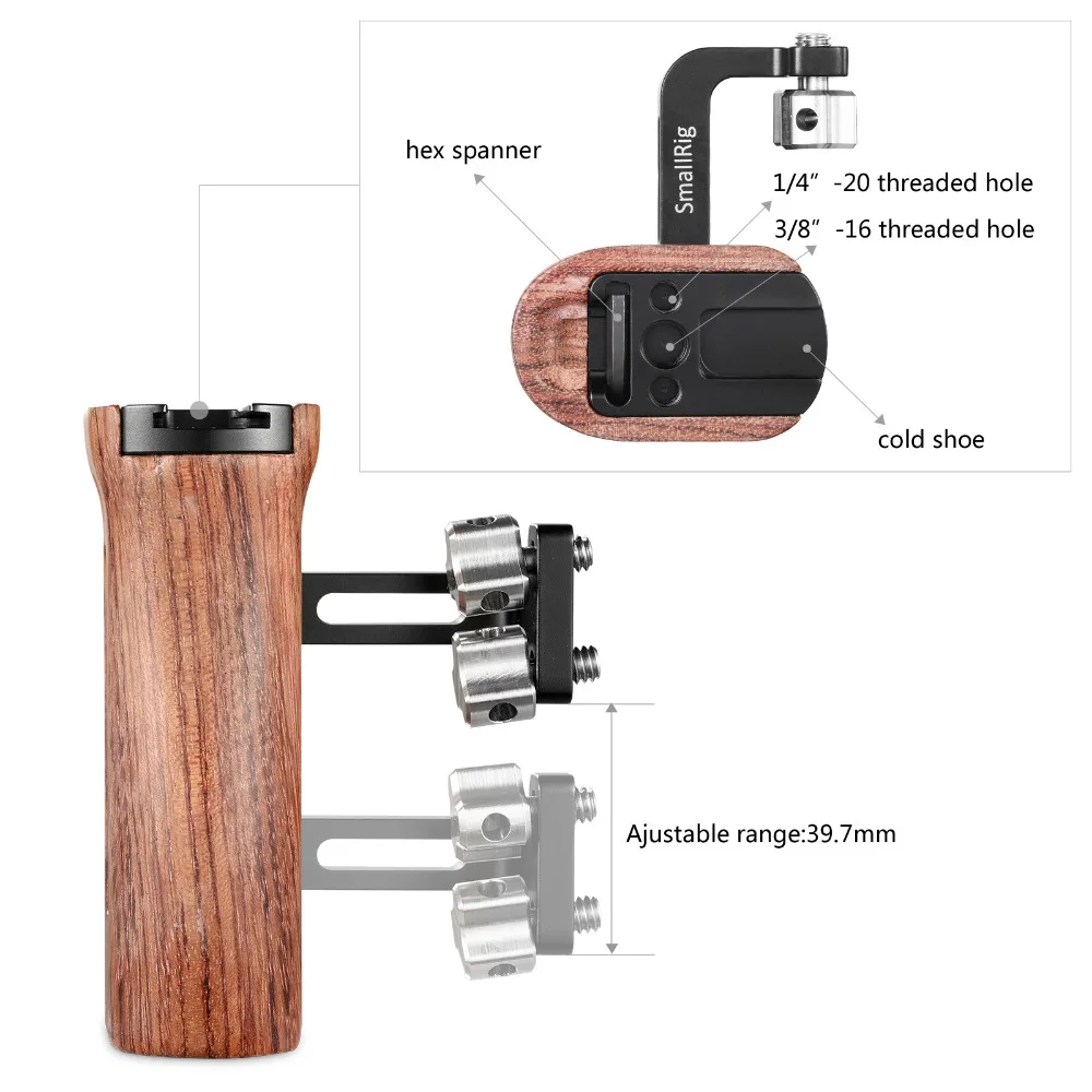 Ручка Стабилизатор SmallRig для видеокамеры универсальная деревянная ручка с