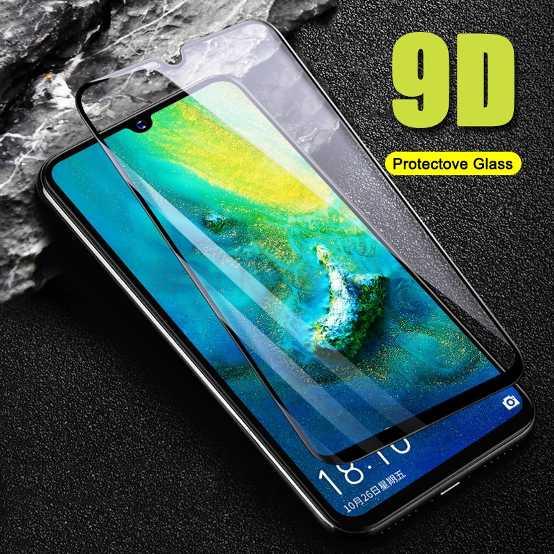 Защитный стеклянный чехол для Huawei Y6 Y9 2019 полностью клеящаяся Защита экрана Y7 Y5