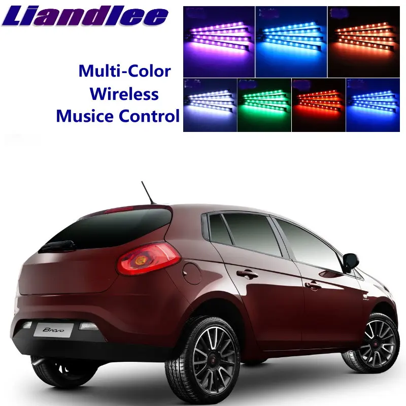

LiandLee автомобильный светящийся Интерьер пол декоративная атмосфера сиденья акцент окружающий неоновый свет для Fiat Bravo 2007 ~ 2016