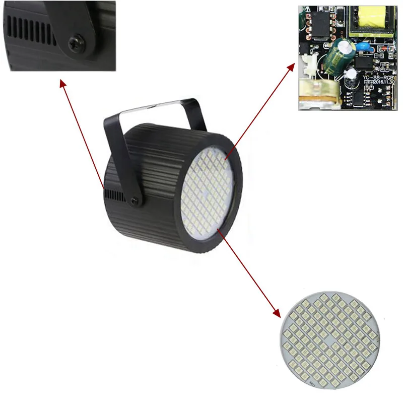 Wonlukiy белый RGB Flash 88 Led освещение для дискотеки свет звук с голосом и мелодией
