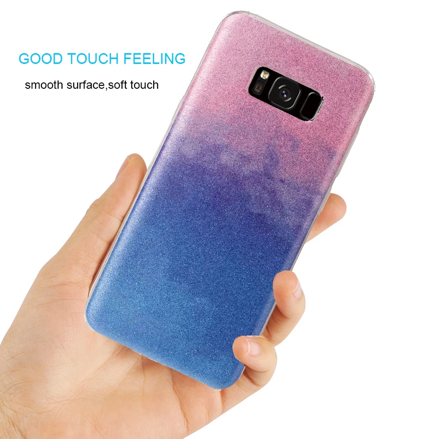 LANCASE Glitter Case for Samsung Galaxy S8 Cover Bling Shiny TPU Soft Plus S7 Edge Candy Colorful |