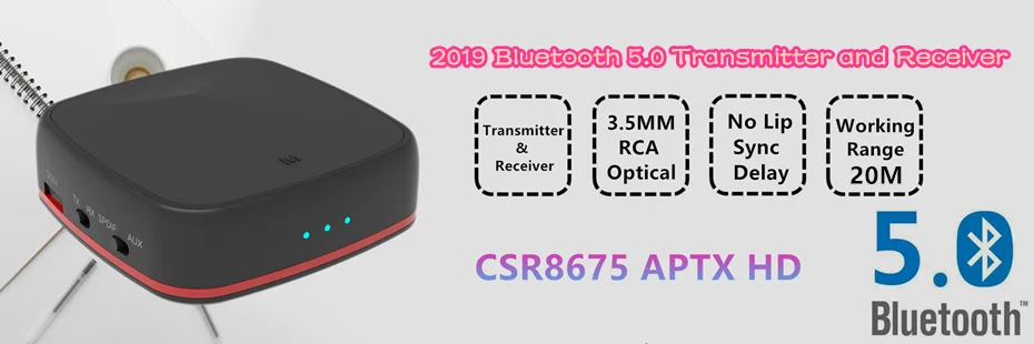 HAAYOT CSR8675 Bluetooth 5,0 передатчик приемник аудио беспроводной адаптер Aptx HD низкая задержка Оптический RCA 3,5 мм для ТВ наушников