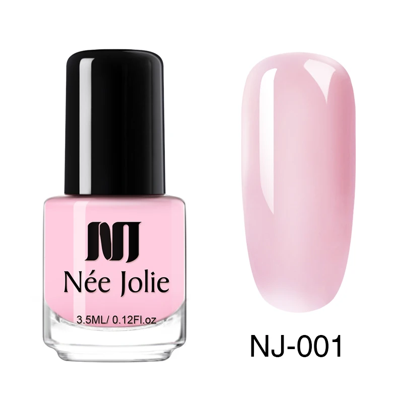 Jelly NJ-01 NEE JOLIE 3,5 мл Лак для дизайна ногтей карамельный телесный цвет Быстросохнущий розовый проблесковый лак для ногтей 31 цвет Защита окружающей среды - Color: Jelly NJ-01