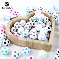 lets make silicone football 20pc bpa free silicone teether silicone chewing beads diy crafts accessories nursing pendant