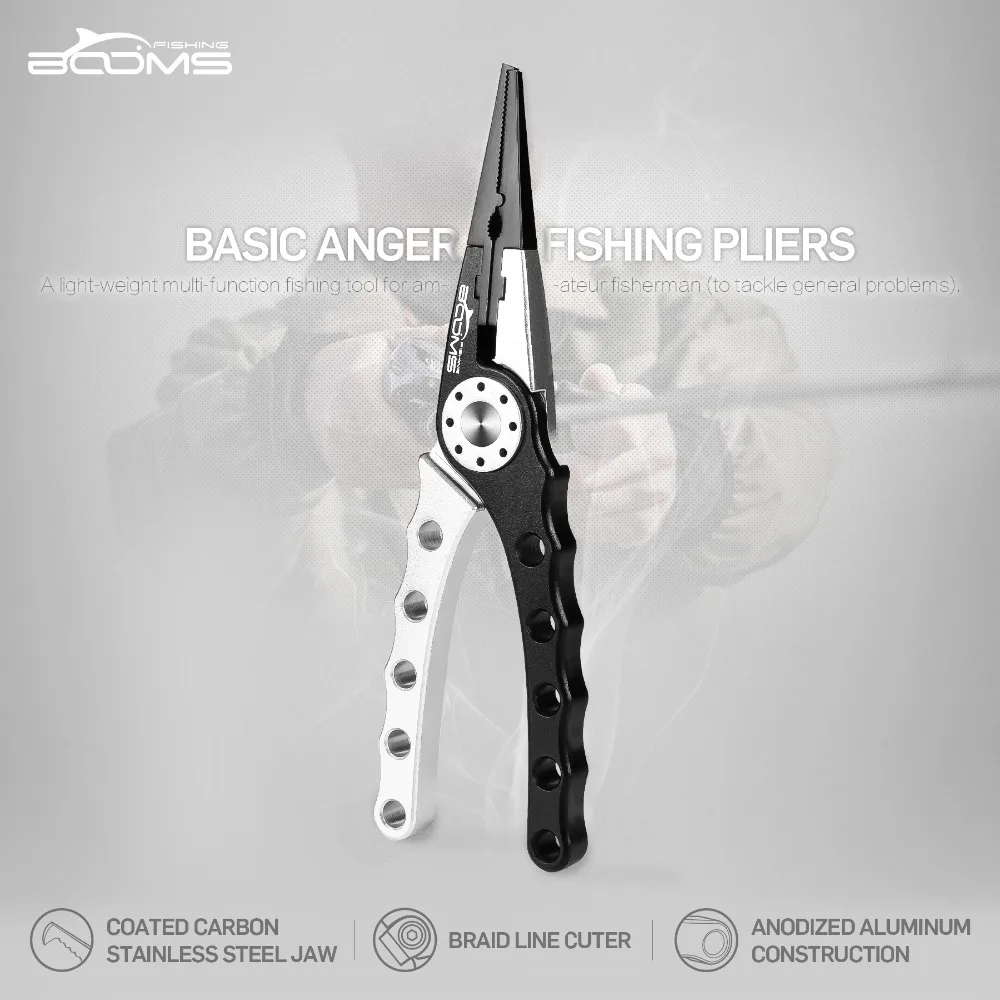 Booms Fishing X1 рыболовные плоскогубцы из алюминиевого сплава инструменты для удаления крючков плетеная леска разделительное кольцо с спиральным шнурком и оболочкой