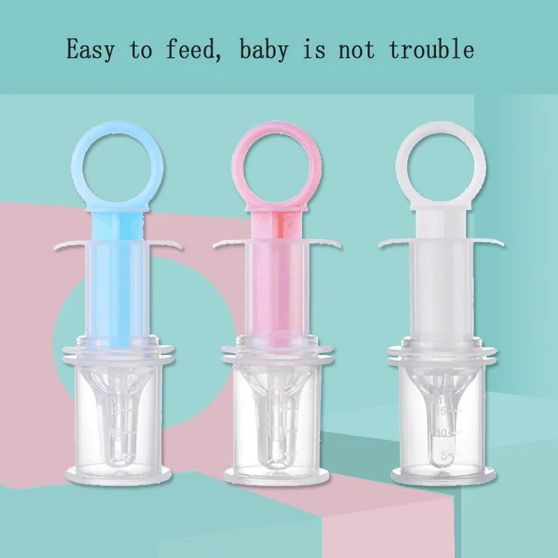 

Practical Silicone Baby Pacifier Type Medicine Feeder Baby with Scale Needle Measuring Cup Medicine Feeder