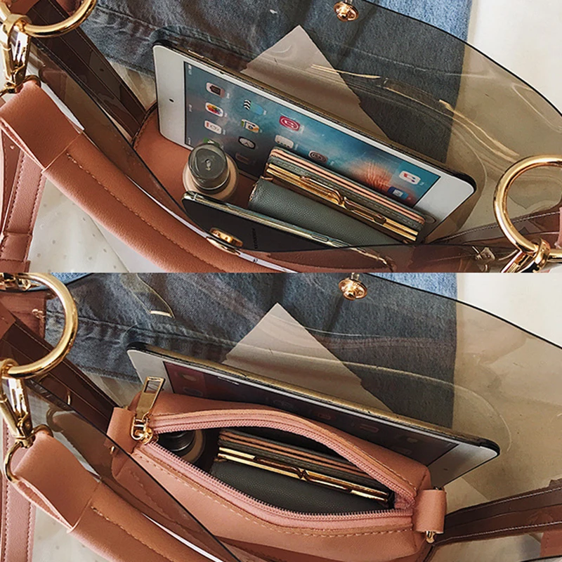 HOCODO модная сумка-мешок женские прозрачные сумки женская прозрачная сумка на плечо Летняя Пляжная Желейная сумка ПВХ сумка через плечо, Bolsa SAC