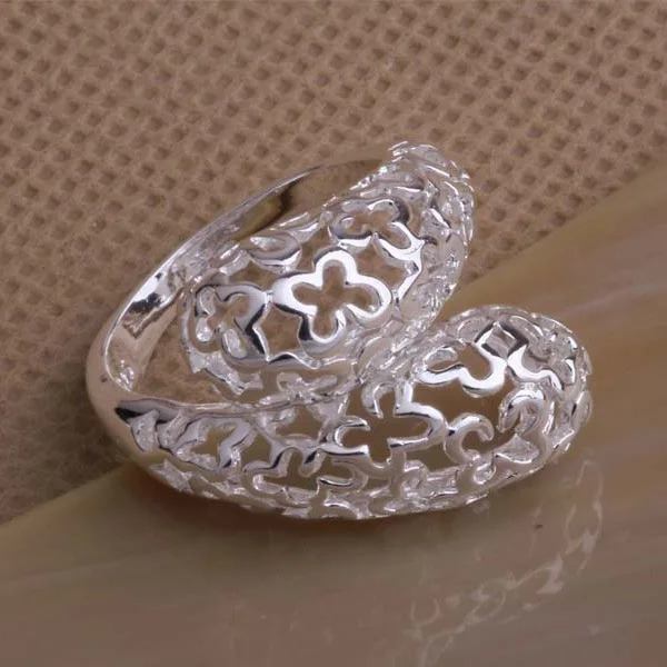 Акция «Бесплатная доставка»: Серебряное кольцо модного украшения для женщин и мужчин с резьбой / abxaitea bodakfka AR041 на.