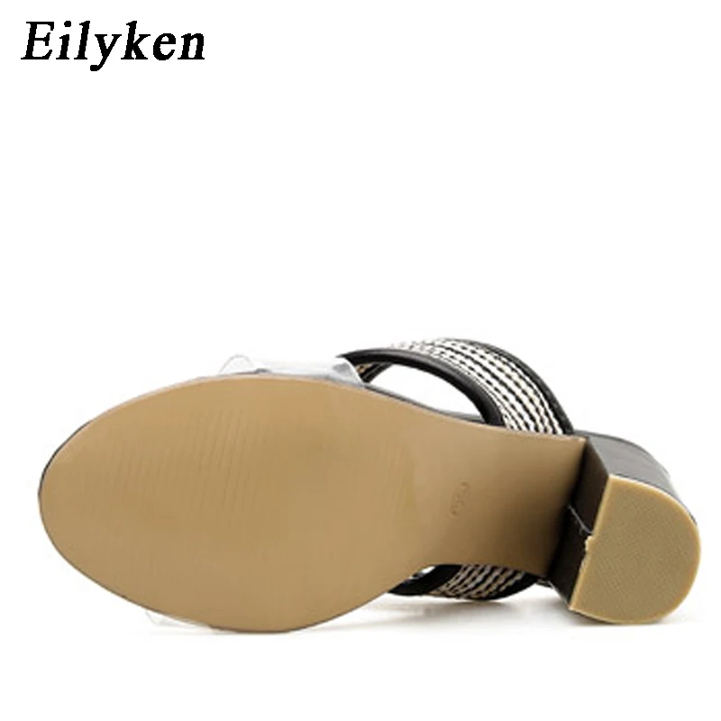 Eilyken/Новинка; женские туфли без задника в римском стиле; коллекция года; сезон лето; модная повседневная женская обувь с открытым носком на платформе; женские шлепанцы на высоком каблуке