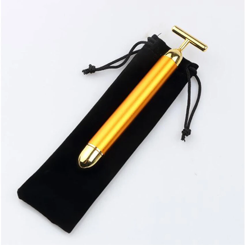 Профессиональный вибрирующий массажер для похудения лица 24k Gold Lift Bar уход за