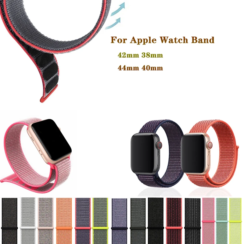 Нейлон тканые запасные браслет ремешок для наручных часов Apple Watch версии 44/42/40/38 мм