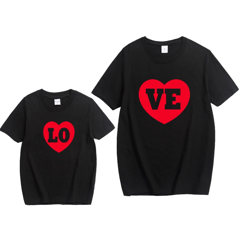 2018 Summer Mother and Daughter Clothes Heart Pattern T-shirt Bodysuit Family Matching Tops Tee Clothing | Мать и ребенок