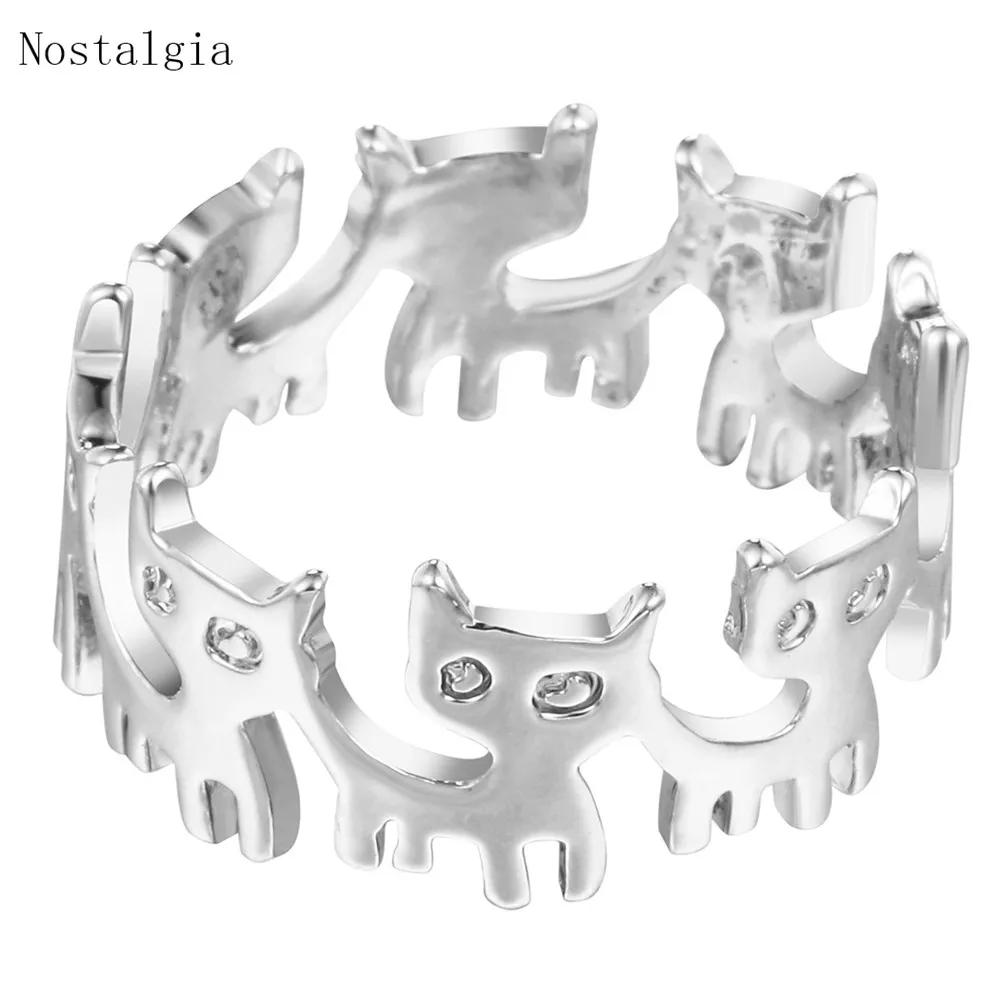 Ностальгия животное кошка кольцо ювелирные изделия Anello Uomo женские модные