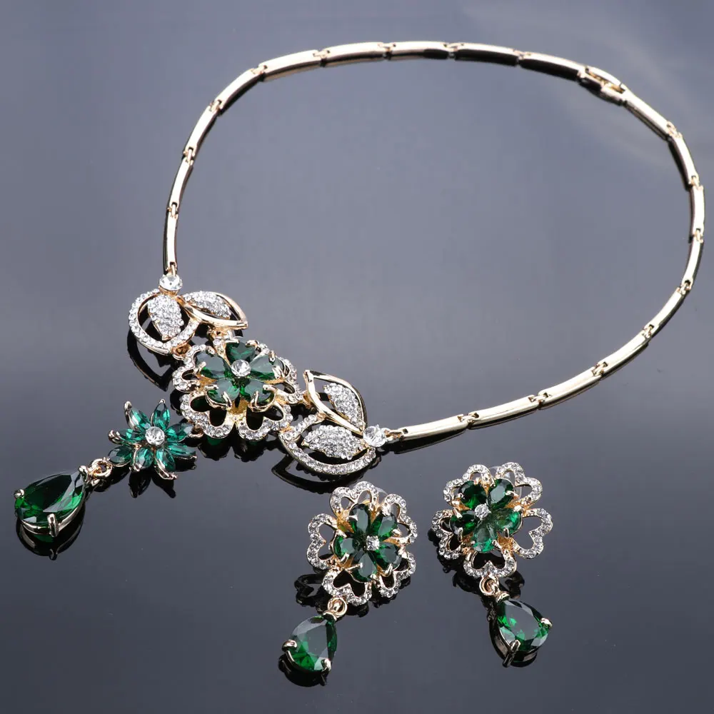 Модные Ювелирные наборы нигерийские женские свадебные зеленые/красные