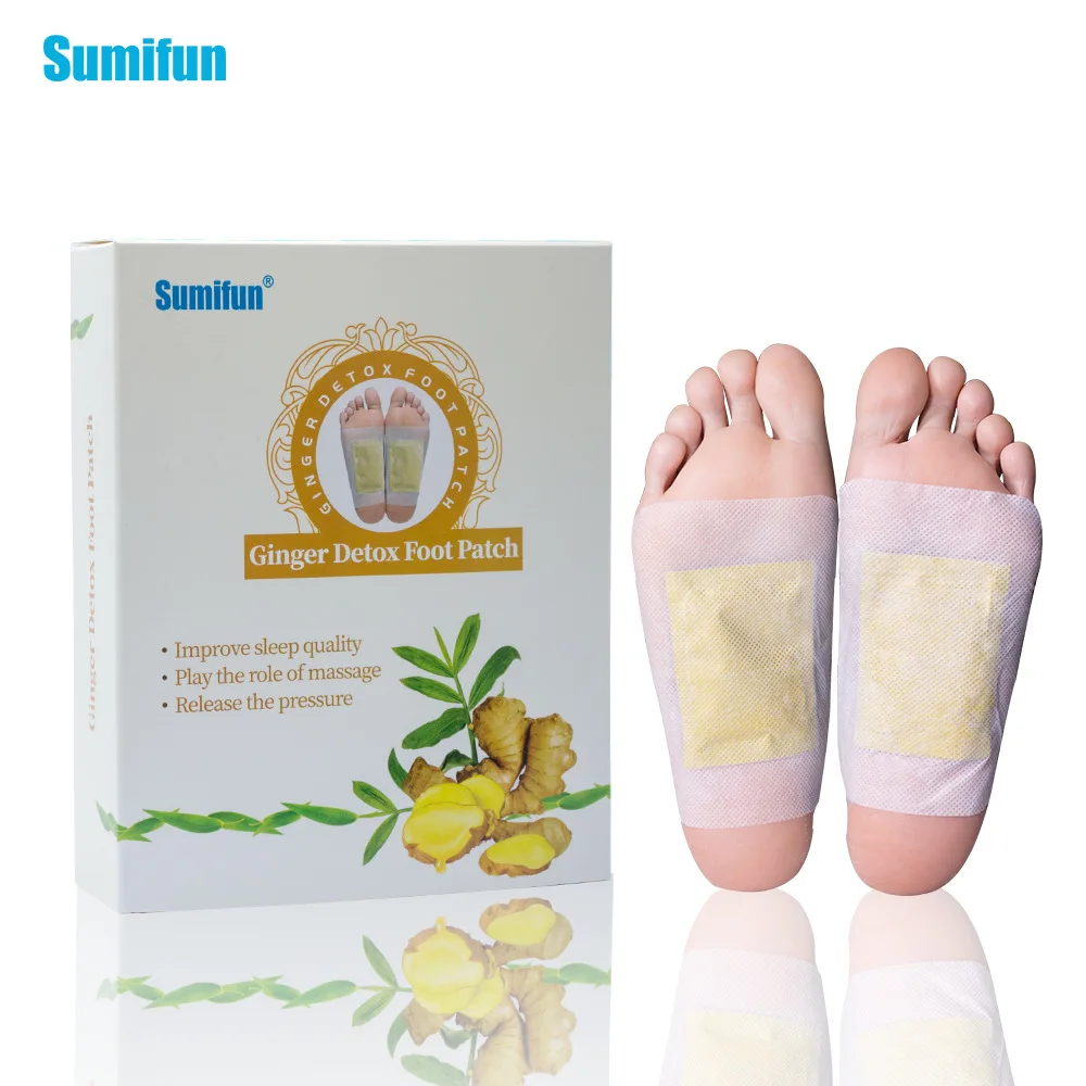 Sumifun 12 шт./кор. имбирное эфирное масло Детокс ног пластырь бамбуковый Уксусные