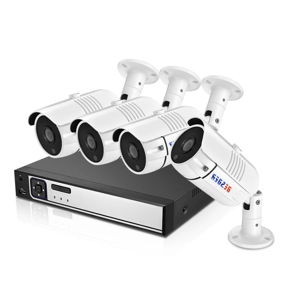 Система видеонаблюдения BESDER H.265 4 IP камеры МП и 2 Мп PoE канала NVR P2P|Система