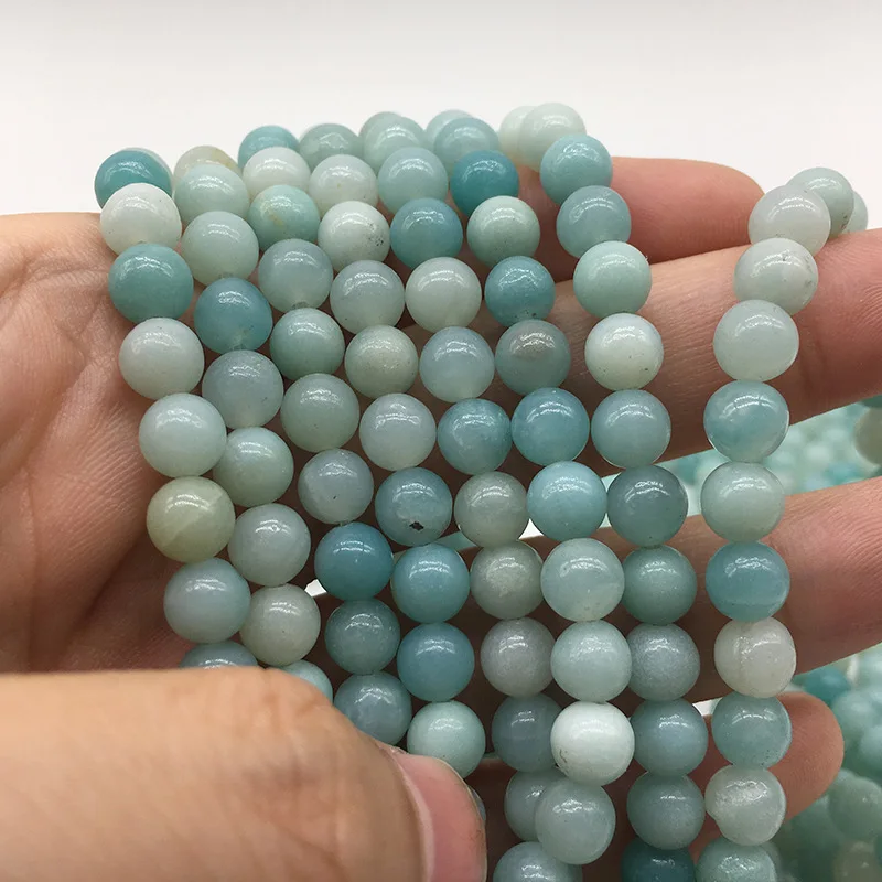 AAA natural gem beads aquamarina round stone for jewelry making 6mm 8mm pick size For Jewelry Making DIY Material | Украшения и
