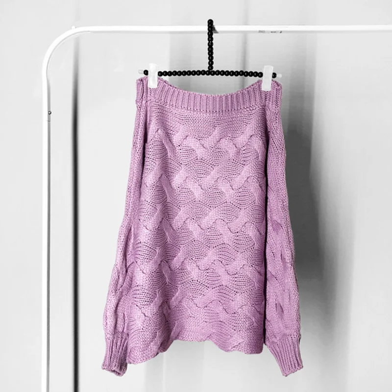 WIXRA Women Fashion Sweaters And Pullovers Rib Knitted Sweater Slash Neck Knitwear Casual Long Sleeve Jumper Tops AW101 | Женская одежда