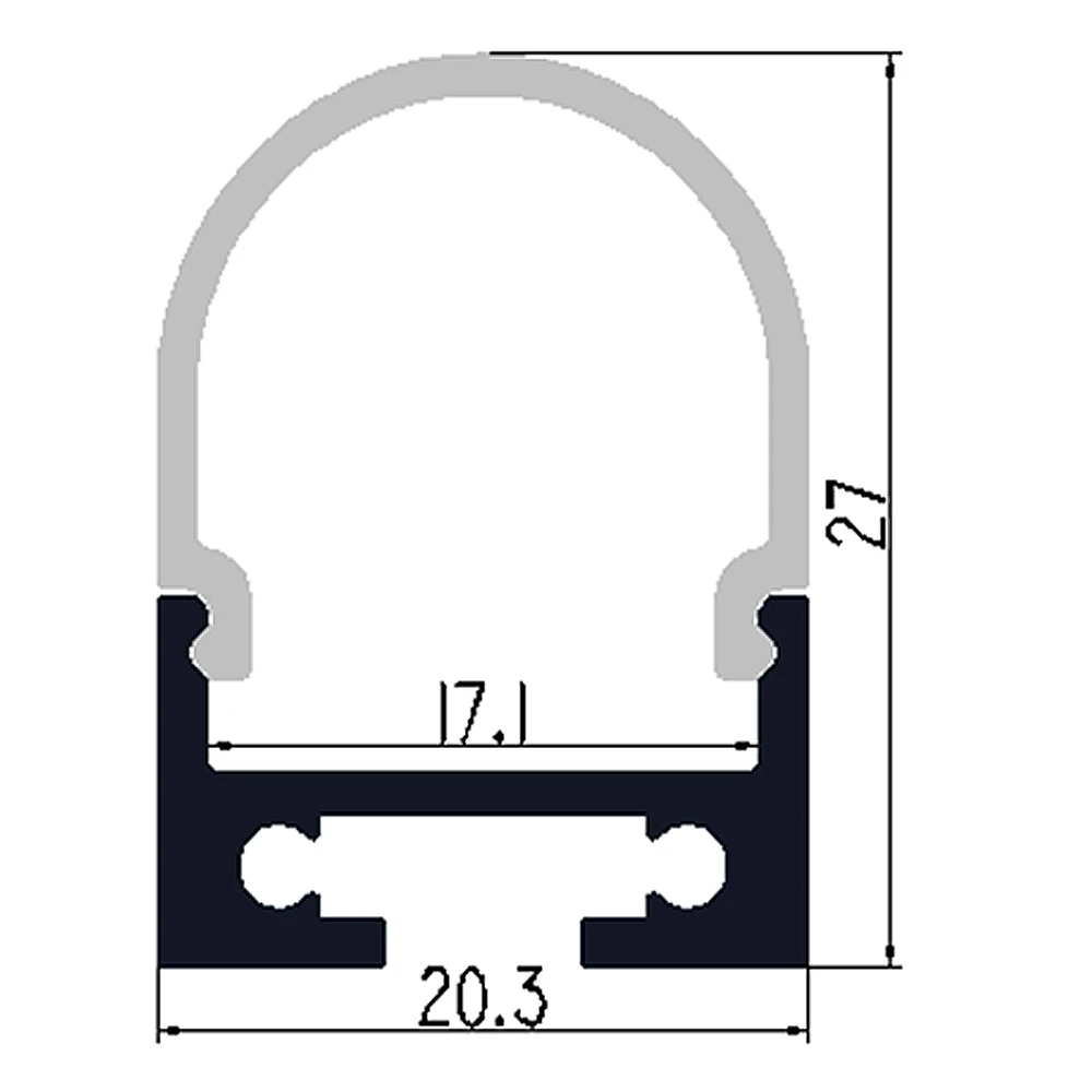 Алюминиевый профиль тонкий 1 м с молочным диффузным покрытием или прозрачным 30 (30