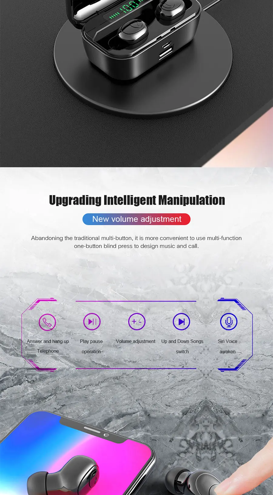 G6S TWS Bluetooth наушники 8D стерео беспроводные Игровые наушники Водонепроницаемая гарнитура светодиодный дисплей 3500 мАч зарядная коробка PK G02 X7