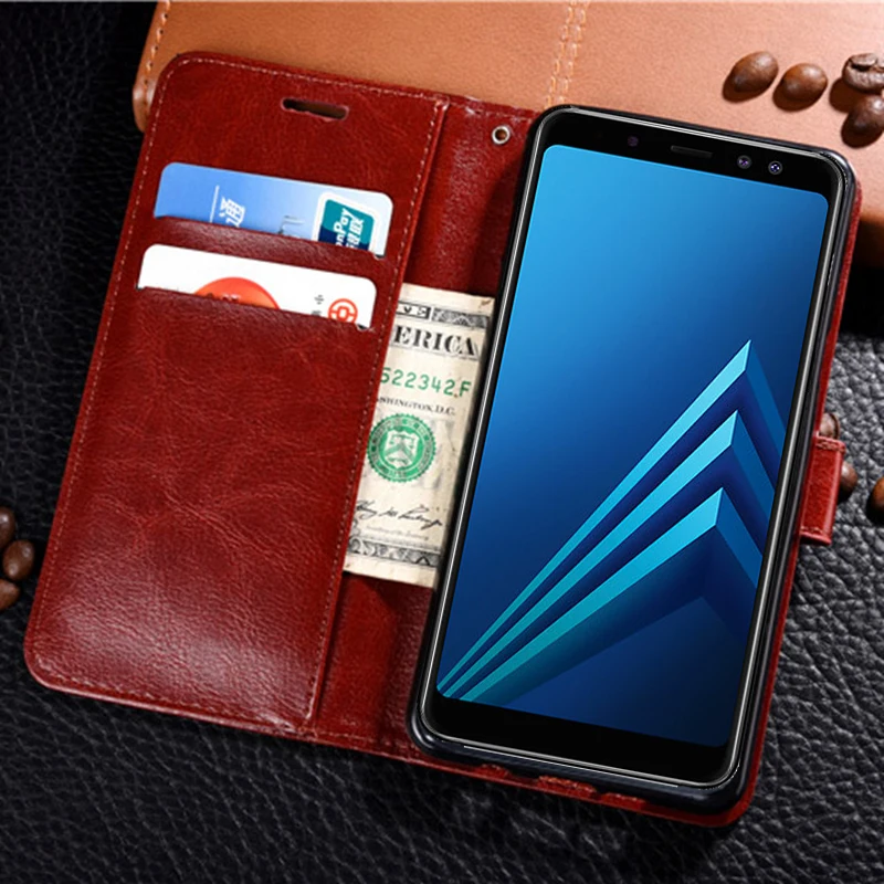 Чехол для Samsung Galaxy S5 S6 S7 edge S8 S9 Plus A3 A5 A7 2017 A8 A9 A6 2018 J4 J6 J8 J3 J5 J7 Флип кожаный чехол