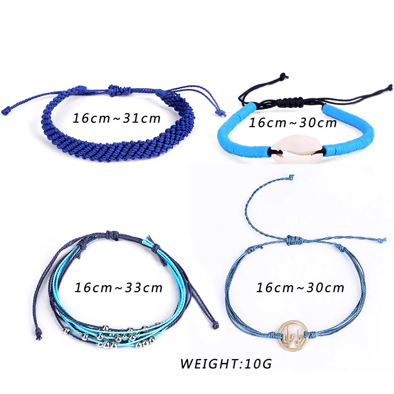 Mix Colour Handmade Woven Braid Bracelet Round Bead Shell Cactus Friendship for Women 2358 | Украшения и аксессуары