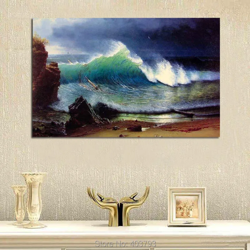 Ручная роспись маслом Морской пейзаж на берегу бирюзового моря и волн 24 &quotx 36&quot