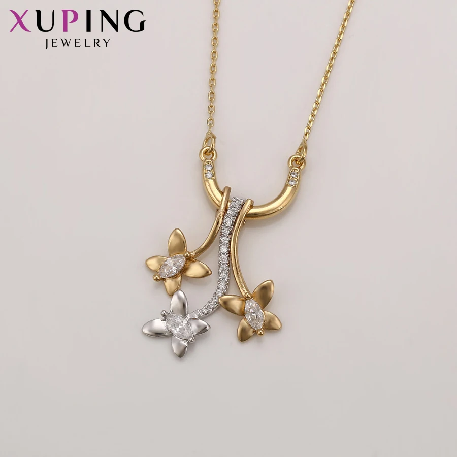 Xuping модное изысканное ожерелье с цветочным дизайном длинное Высококачественная