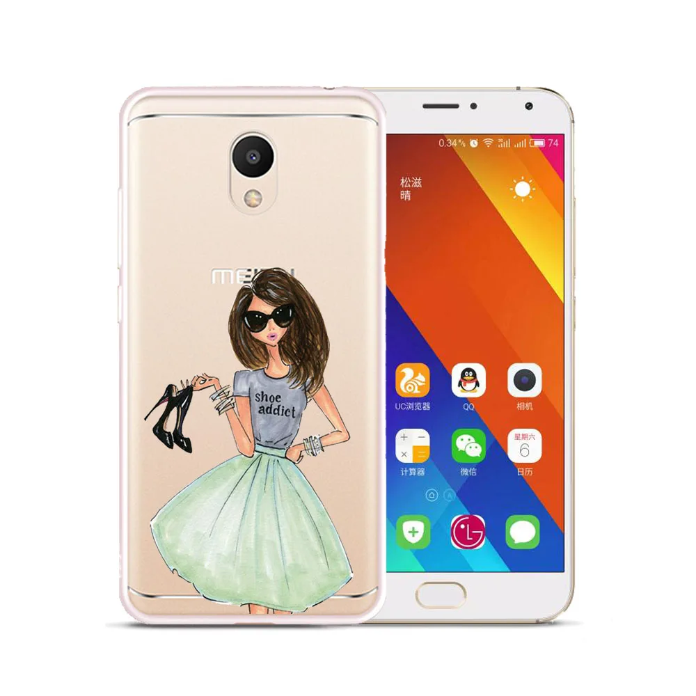 Стильный флип-чехол из силикона для Meizu M3 Note M6 M6S M5S M5C M6T Pro 7 Plus 15 мягкий чехол ТПУ с