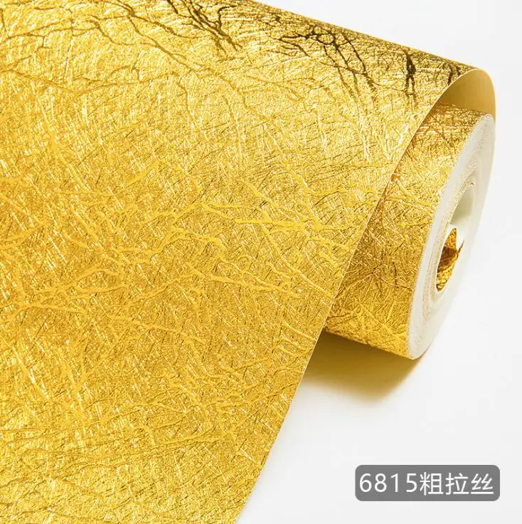 Color- 6815 Beibehang Высококачественные золотые фольги чистого золота желтые Серебристые обои ktv освещение для отелей местные золотые потолочные обои для гостиной - Цвет: Color- 6815