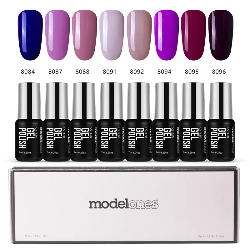 Modelones, 8 шт./лот, Гель-лак для ногтей, французский стиль, УФ-набор гель-лаков для ногтей, замочить от серой серии, лак для ногтей, гель телесного цвета - Цвет: 11