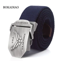 bokadiao menwomen military canvas belt luxury u s air force metal buckle jeans belt army tactical belts for men waistband strap
