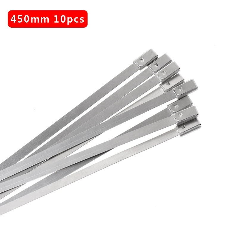 10 шт. нержавеющая сталь 304 металлическая кабельная стяжка застежка-молния пленка