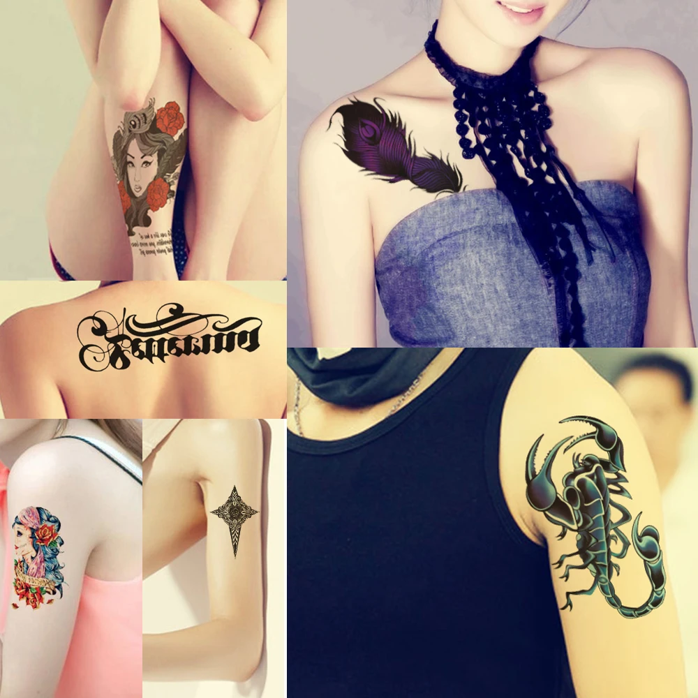 Waterproof Temporary Tattoo 1pc Cute Squirrel Diamond Necklace Jewelry Decal Sticker HB587 Body Arm Art for Women Men DIY | Красота и