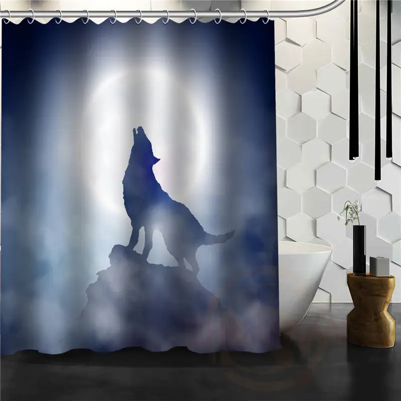 Самая популярная Толстовка с принтом волк при лунном свете Фэнтези душ занавески