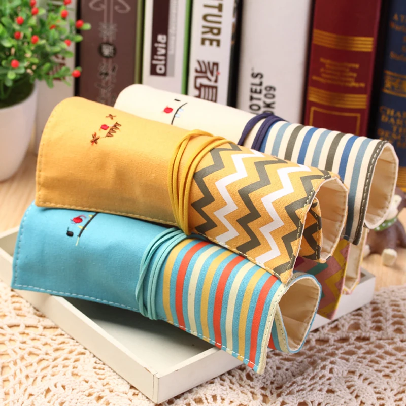 1 шт. тканевый чехол для карандашей и ручек|pen bag|canvas roll pencil casebag for pens |