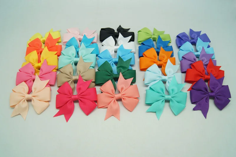 8" Large Solid Grosgrain Ribbon Hair Bow With Clip For Girls Jumbo Hair Bows Girls Hair Accessories 15pcs/lot