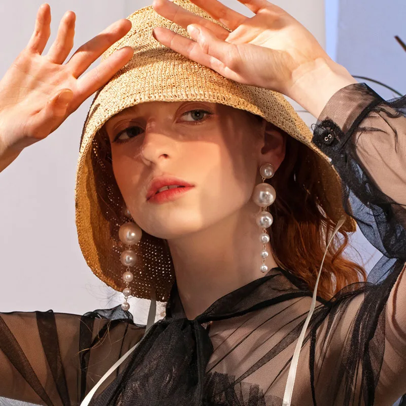 Женские длинные серьги-подвески с искусственным жемчугом для свадьбы вечеринки