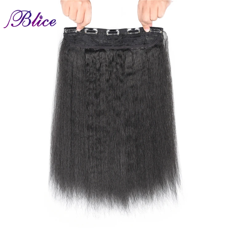 Blice 1"-24" длинные кудрявые прямые волосы на 5 клипсах для наращивания синтетические шиньоны чистый цвет для женщин термостойкие