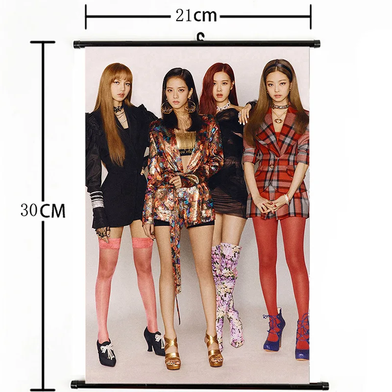 1 шт. KPOP BLACKPINK настенные подвесные плакаты прокрутки Краски настенные картины настенная рамка для картин общежития канцелярские украшения принадлежности для фанатов