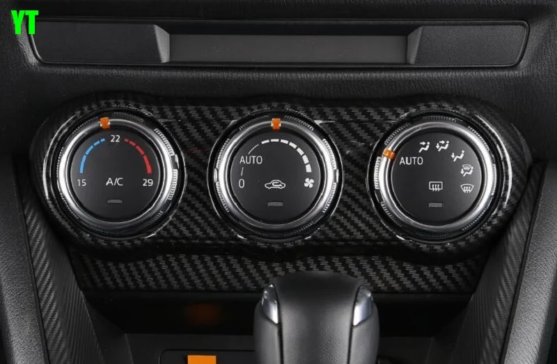 

For Mazda cx-3 2017-2018 Air conditioning button control panel trim, carbon fiber car styling.