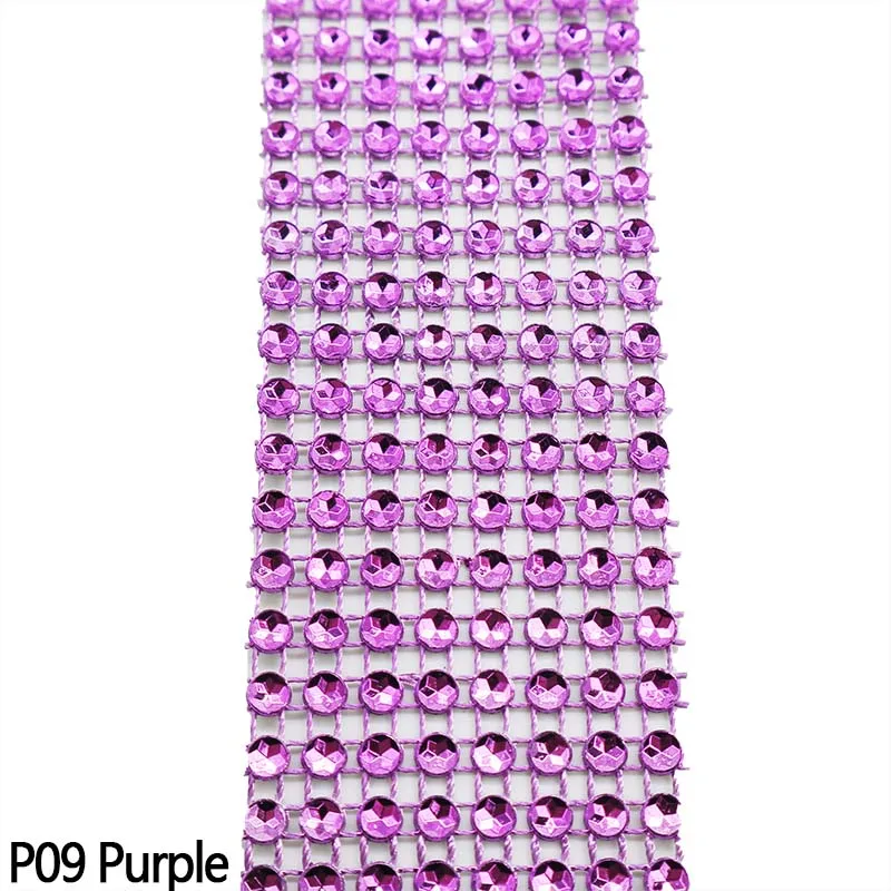 Purple 2 ярда блестящая Алмазная сетка оберточная лента Золотая Серебряная сетчатая рулонная лента со стразами Тюль Хрустальная лента торт Свадебные украшения поставка - Цвет: Purple