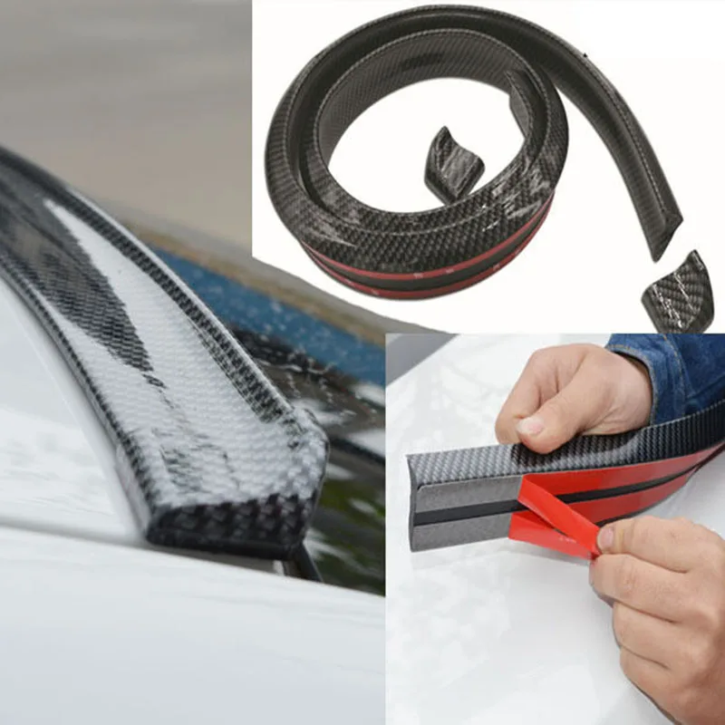 Карбоновый автомобильный спойлер резиновый задний багажник на крыше защита