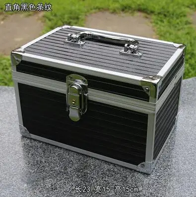 23cm Косметичка из алюминиевого сплава, органайзер для косметики, косметичка, органайзер, дорожная сумка, портативная Подарочная коробка, макияж, профессиональная косметика - Цвет: 23cm