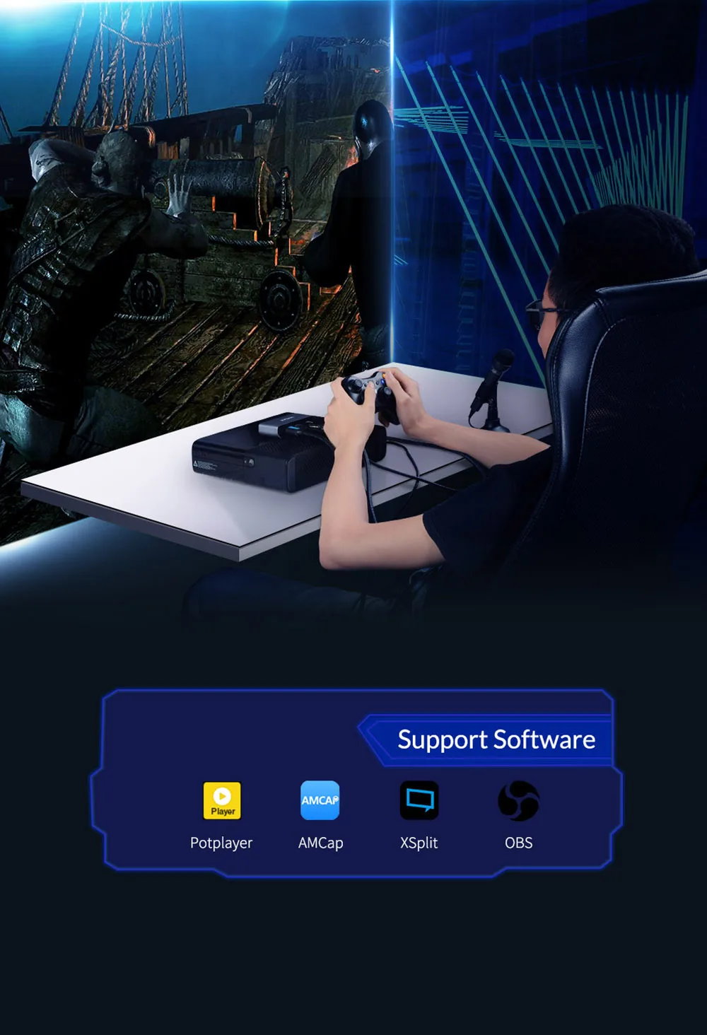 Unnlink USB3.0 игровая карта захвата видеозахвата FHD1080P@ 60 Гц Запись в реальном времени для PS3 PS4 xbox one 360 rend переключатель