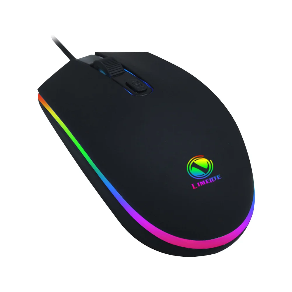 LIMEIDE Проводная игровая мышь RGB светодиодный Цвет подсветкой Дыхание Light 1600 Точек